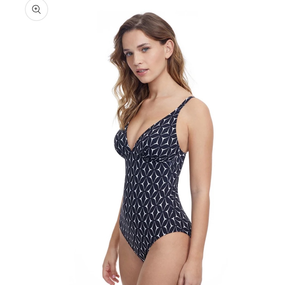 PROFILE BY GOTTEX SUPREME DEEP V THIN STRAP ONE PIECE SWIMSUIT